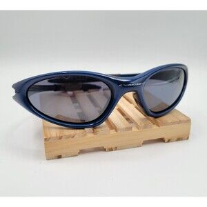 Vintage Oakley Minute 1.0 Sunglasses Metalic Blue Wrap  Black Iridum